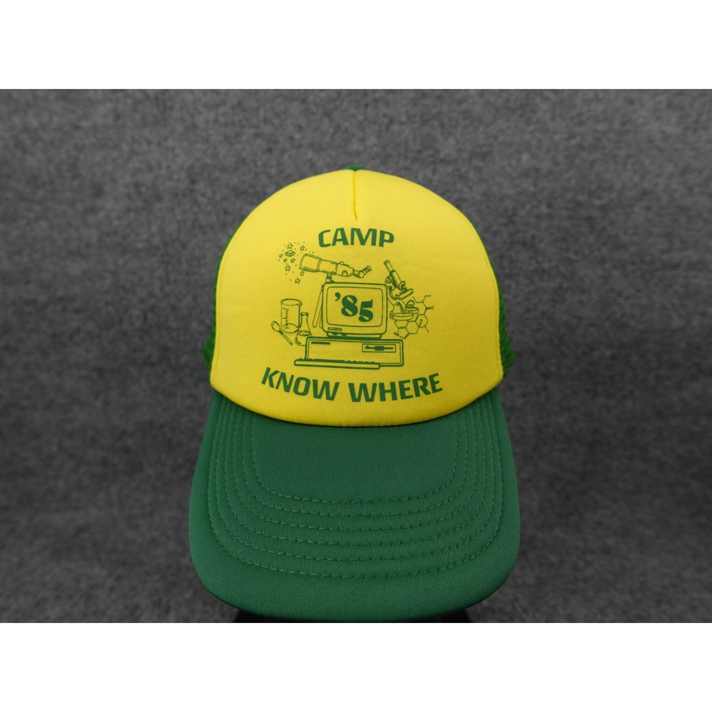 Stranger‎ Things Camp Know Where Trucker Hat Green Yellow Dustin OS Snapback Cap